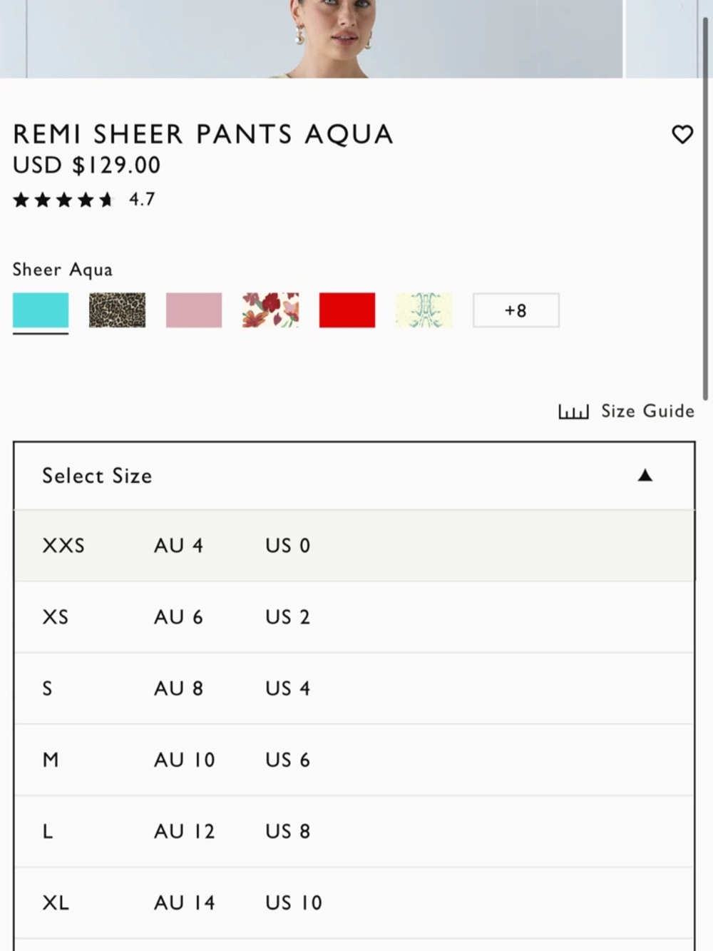 VRG GIRL Remi Sheer Aqua Pants - Picture 4 of 4
